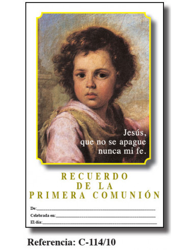 Lamina Primera Comunion 21. 5 X 34cm Jesús Eucaristia C-114/8 Cuerpo Entero