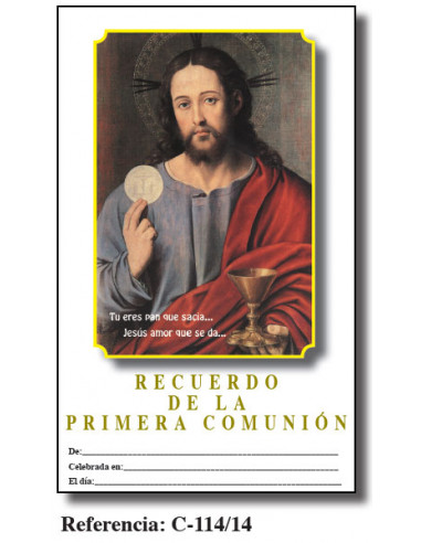 Lamina Primera Comunion 21. 5 X 34cm C-114/9 Amigo Que Nunca Falla Moreno