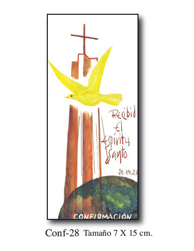 Diploma Confirmacion Mod Conf.28 15x7cm Postal Fondo Blanco Iglesia Con Paloma