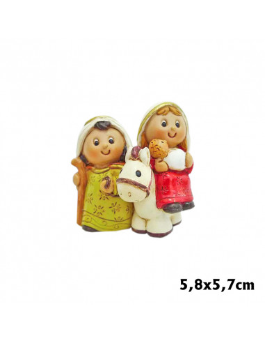 Sagrada Familia Infantil En Burrita 6cm Ps Colores Vivos