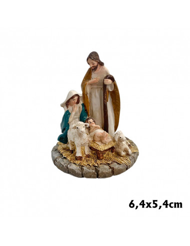 Sagrada Familia Infantil En Burrita 6cm Ps Colores Vivos