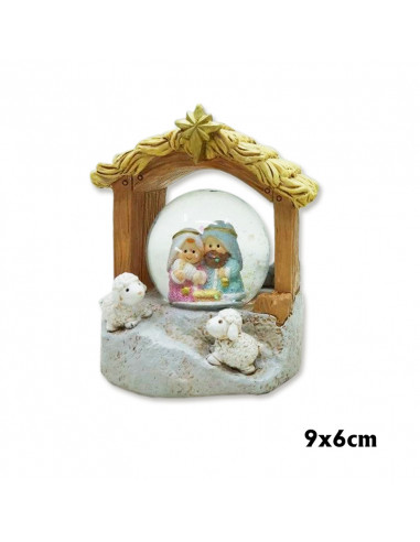 Nacimiento Res Sagrada Familia 5 Piezas Pe En Pesebre Madera 7. 5x9. 5cm San Jose Joven
