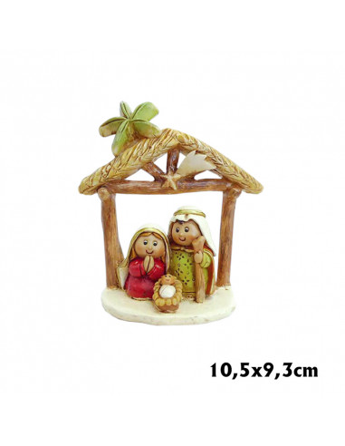 Nacimiento Res Angel Y Sagrada Familia 10x9cm 3 Piezas Px Para Unir