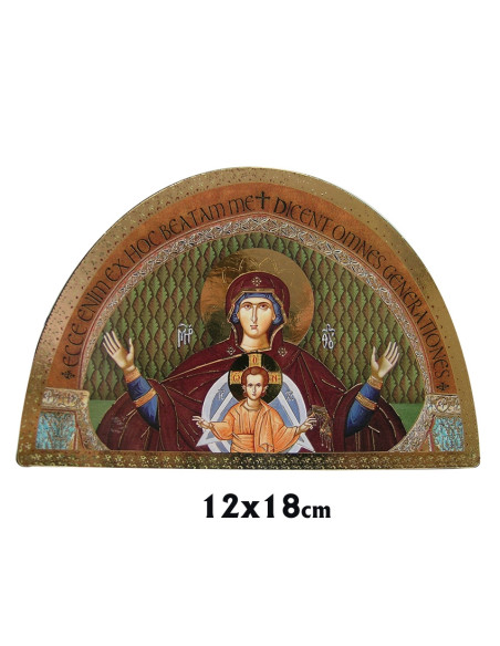 Icono Tabla Madera 18X12 Virgen Con Niño