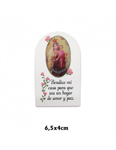 Placa Iman Blanco Bendice MI Casa Cupula 6. 5x4. 2cm Para Fotografia