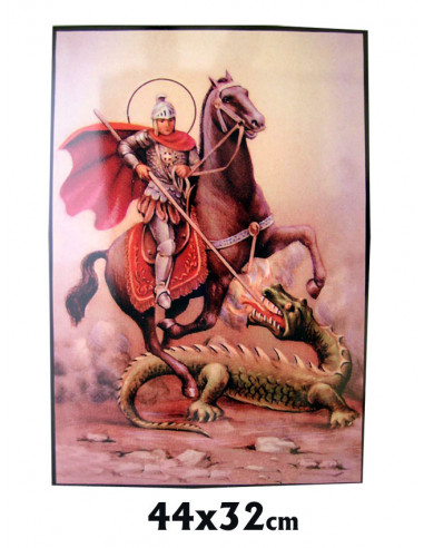 Icono Madera Estampada 44X32cm San Jorge