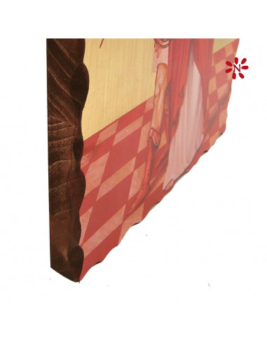 Icono Madera Pintado A Mano Forma...