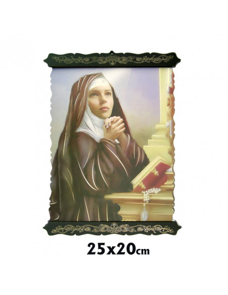 Tabla Tipo Fresco Virgen Paz Medjugorie 8. 7X5. 5Cm Retro Dorado Pie Metal Suelto