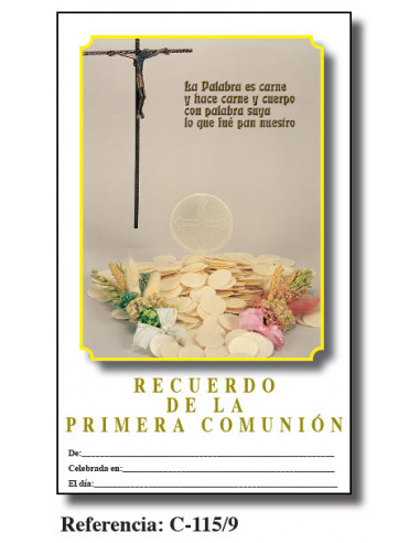 Lamina Primera Comunion 21. 5 X 34Cm...