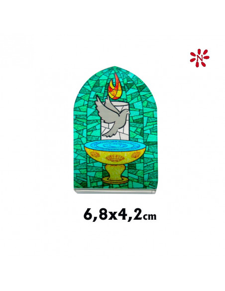 Tabla Bidimensional Angelito Con Niño 6X4cm Magnetica Y Pie Suelto