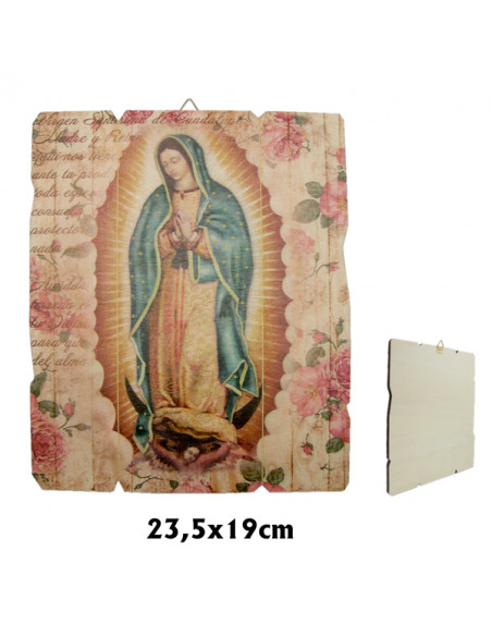 Icono Tabla Madera 18X12 Virgen Con Niño