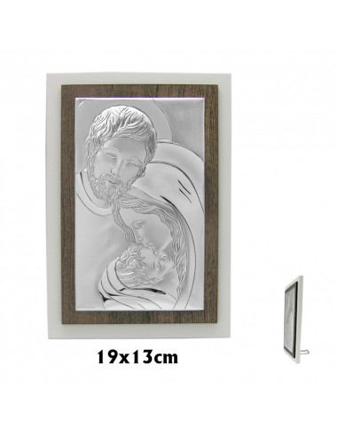 Icono Plata Sagrada Familia 12x20 Vertical