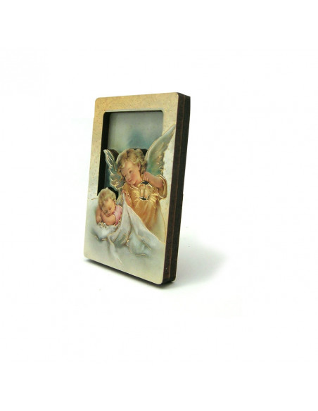 Tabla Bidimensional Angelito Con Niño 6X4cm Magnetica Y Pie Suelto