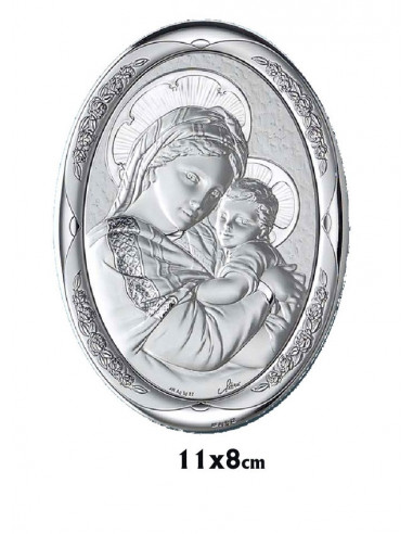 Icono Plata Sagrada Familia Rectangular 11 X 8. 5 CM