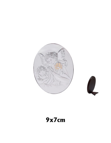 Icono Plata Angel Con Linterna Oval 7...