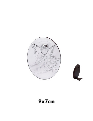 Icono Plata Angel Guarda Oval 9X7cm...