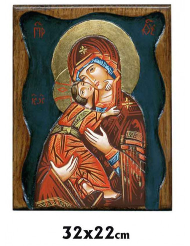 Icono Madera Pintado A Mano Y...