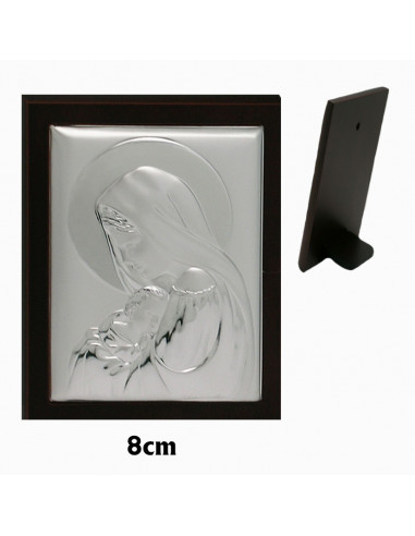 Icono Plata Virgen Con Niño 11x 8cm...