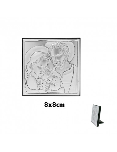 Icono Plata Sagrada Familia 8x8 Jesus...