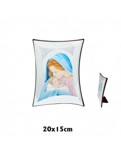 Icono Plata Virgen Besando...