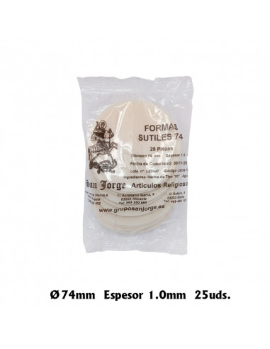 Formas Celebrar Celiacos 74mm 1.00mm Espesor Sutiles Bolsa 25 Unidades