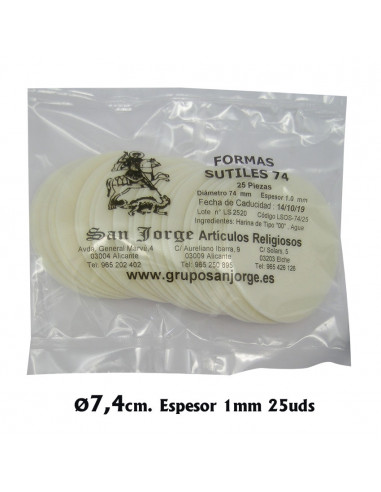Formas Celebrar Blancas 74mm 1.0mm Espesor Sutiles Bolsa 25 Unidades
