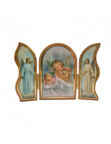 Icono Triptico Madera Angel Con...