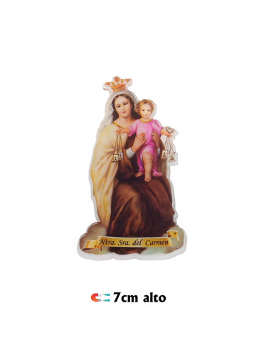 Iman Virgen del Carmen Placa Metacrilato 7x4cm efecto 3D