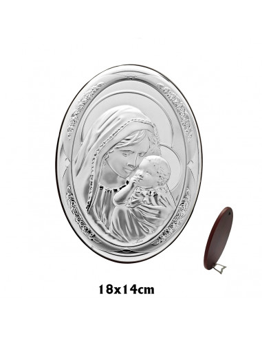 Icono Plata Oval 18X14cm Virgen Y...