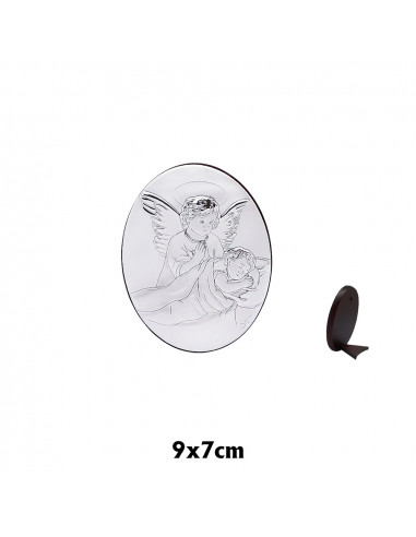 Icono Plata Angel Guarda Oval 9X7cm...
