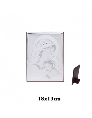 Icono Plata Virgen Con Niño Sobre El...