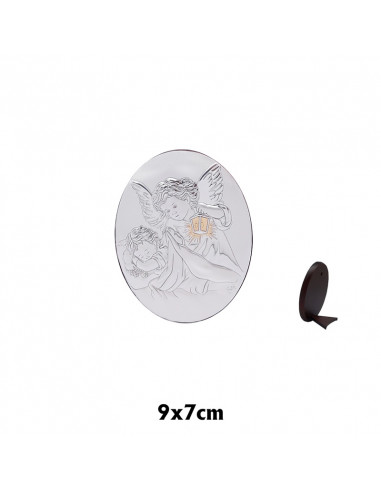 Icono Plata Angel Con Linterna Oval 7...