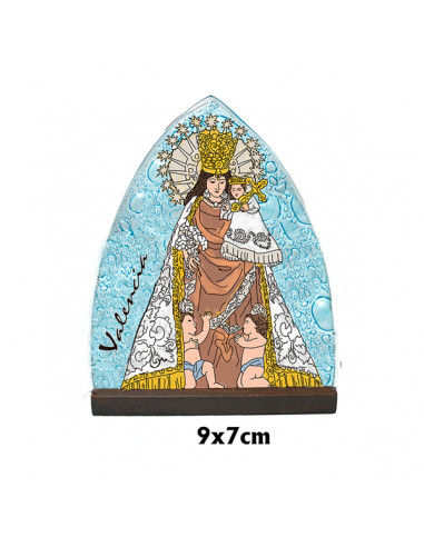 Placa Oval Cristal 9x7cm Virgen...