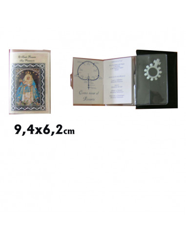 Libro Pequeño Santo Rosario Con Rosario Dedo En Estuche Plastico