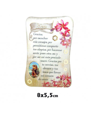 Iman Pergamino 8x5. 5 CM Hermana Con Texto Decorado
