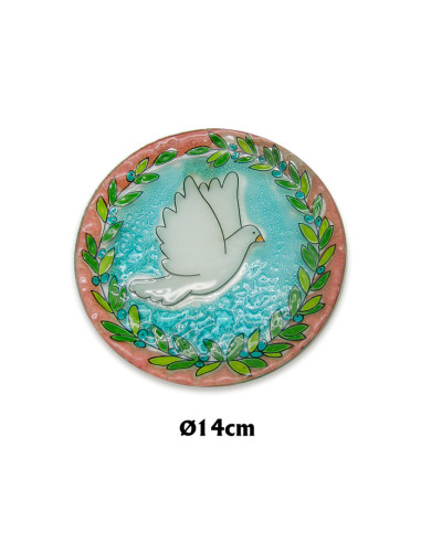 Plato Cristal 15Cm Paloma Con Olivo