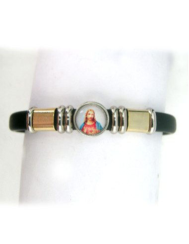 Pulsera Caucho Con Adornos Metal...