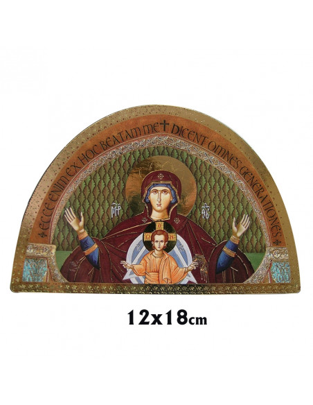 Icono Tabla Madera 18X12 Virgen Con Niño