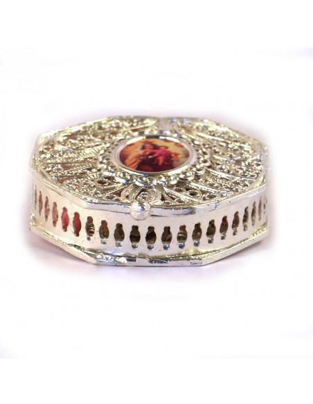 Caja Filigrana Tradicional Forma Octogonal Para Personalizar Con Rosario