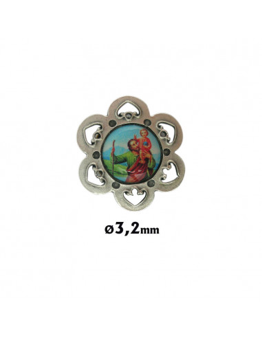 Placa Coche Metal Tipo Flor Con Corazones Calados 32mm Con Foto