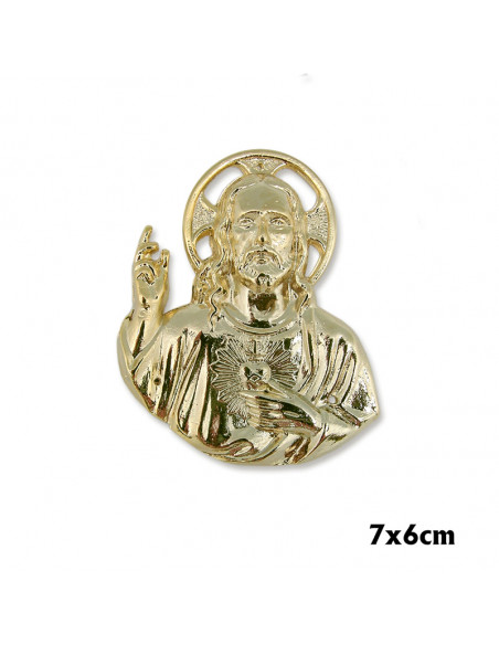 Tabla Madera Sagrada Familia 15. 5X10. 5Cm Fondo Dorado Tesalas Y Retro Oracion