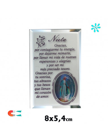 Placa Iman Nieta Recuerdo Personalizado Con Resina 8x5. 5 CM