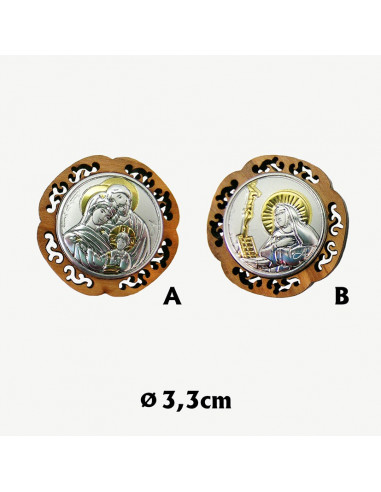 Placa Coche Olivo Redonda 33Mm...