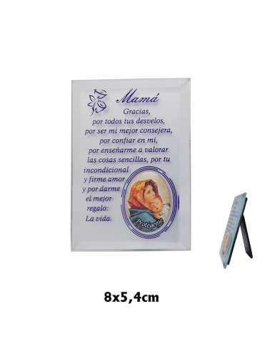 Placa Cristal Mama Con Resina 80X54mm...