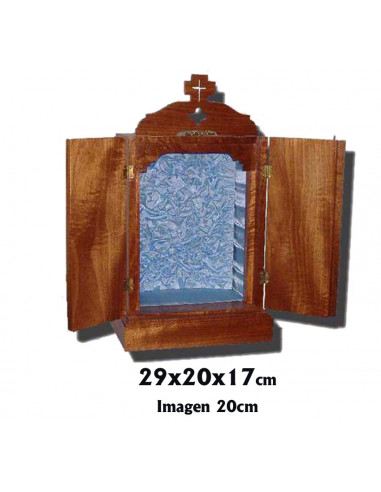 Capilla Madera Pequeña 17x20x29cm Imagen Hasta 15-20cms