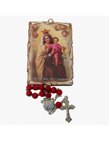 Tabla Pergamino Virgen Carmen Con...