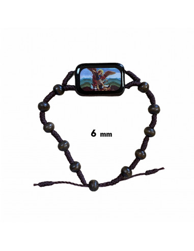 Pulsera Cuerda Y Madera 8mm San Miguel