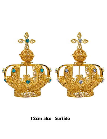 Corona Preciosa Virgen de Fatima 11 cm en Bolsa Terciopelo