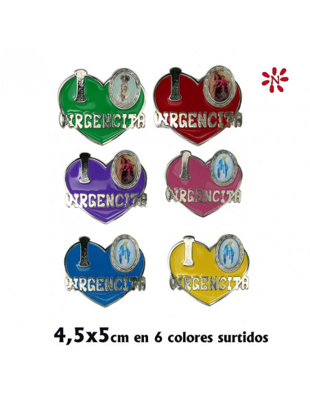 Iman Metal Corazon Para Personalizar Colores Surtidos I Love Virgencita