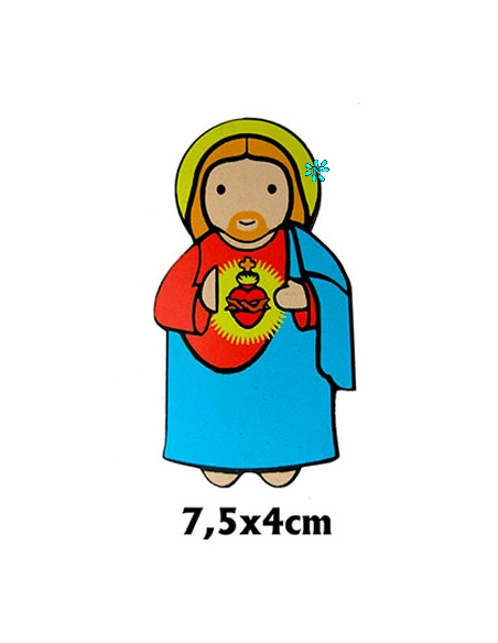 Iman Sagrado Corazon De Jesus 7. 5cm Madera Mdf Serigrafiada
